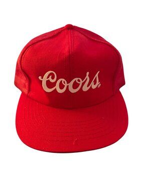 Coors Mens Red Mesh Trucker Hat Snapback One Size Fits All Adj. Unisex NOS Vtg